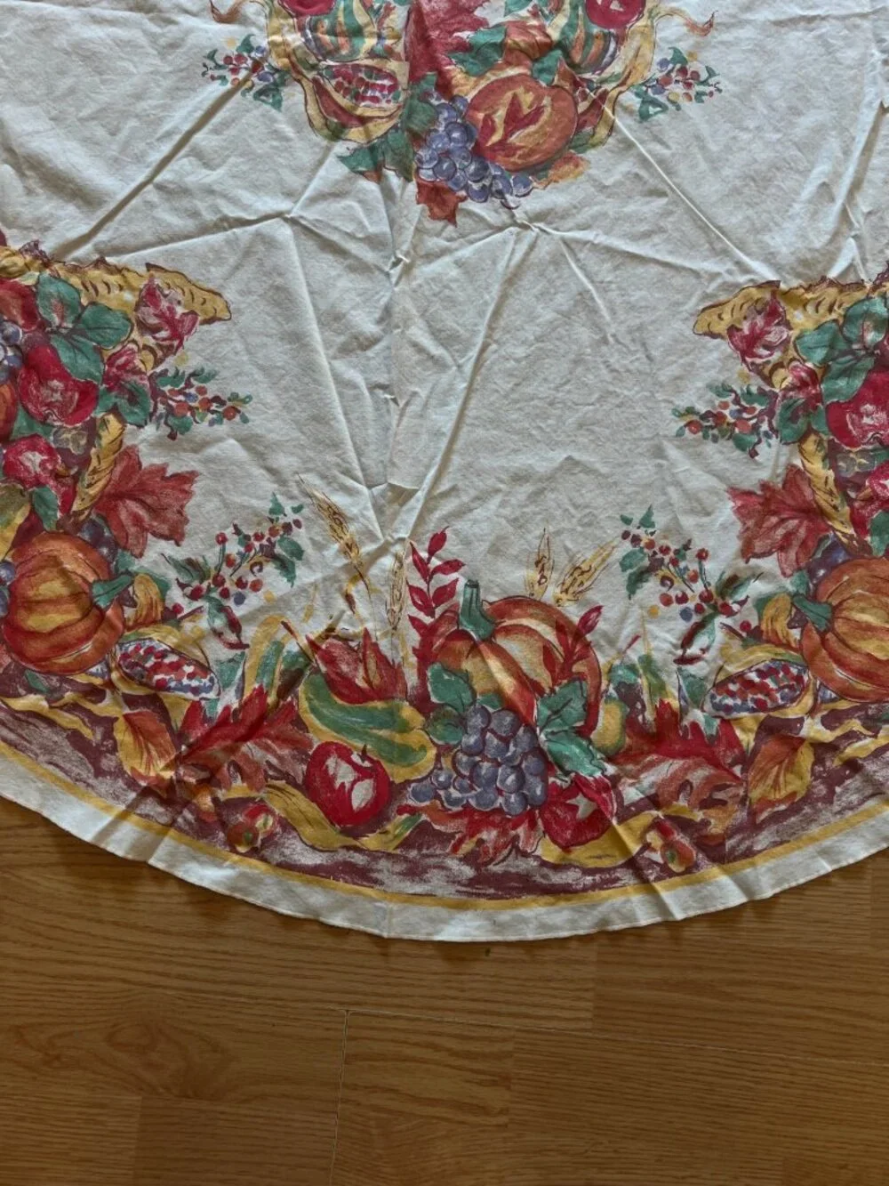 Vintage Oval Thanksgiving Tablecloth Fall Harvest Turkey Design 54